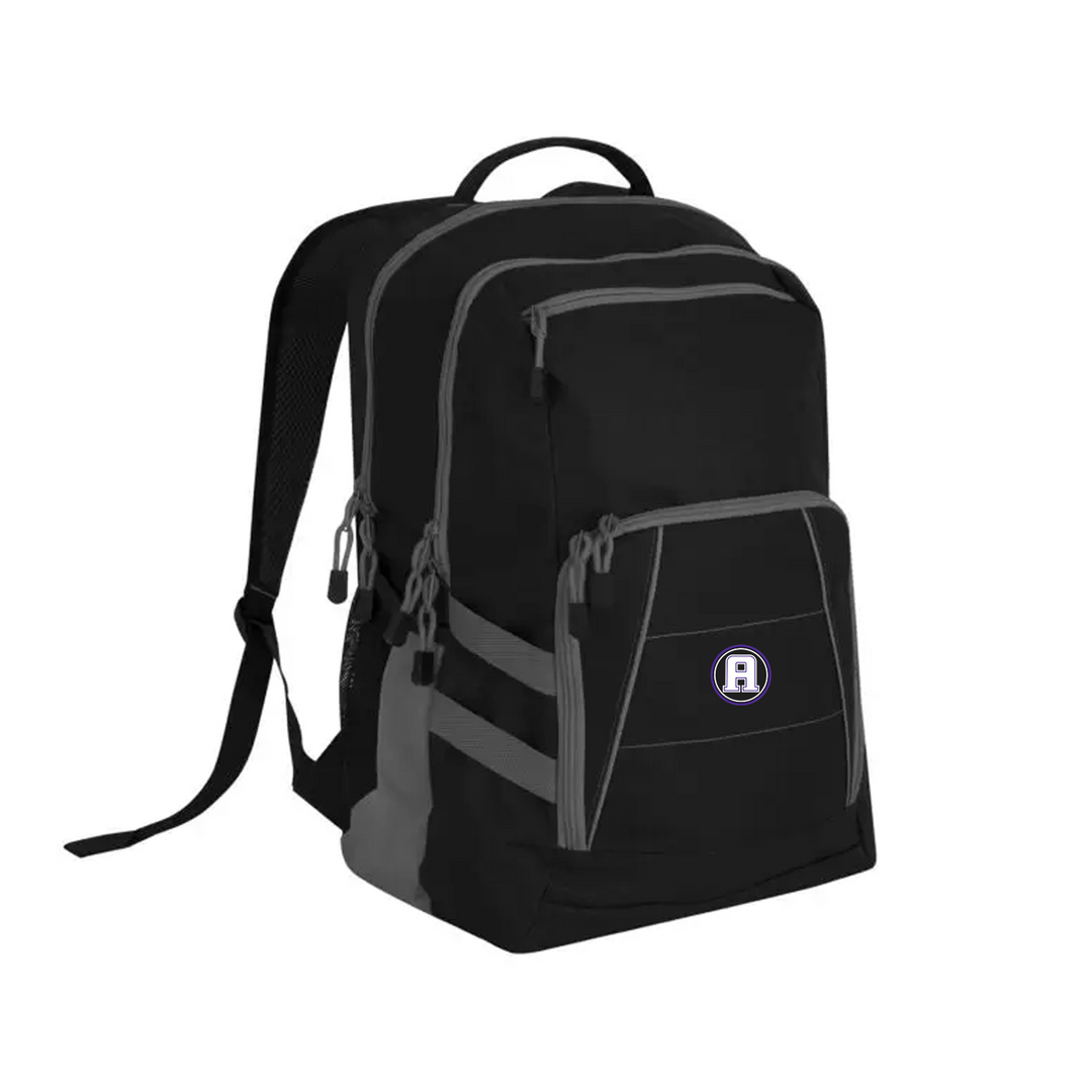 ASHLEY OAKS EMBROIDERED VARSITY BACKPACK