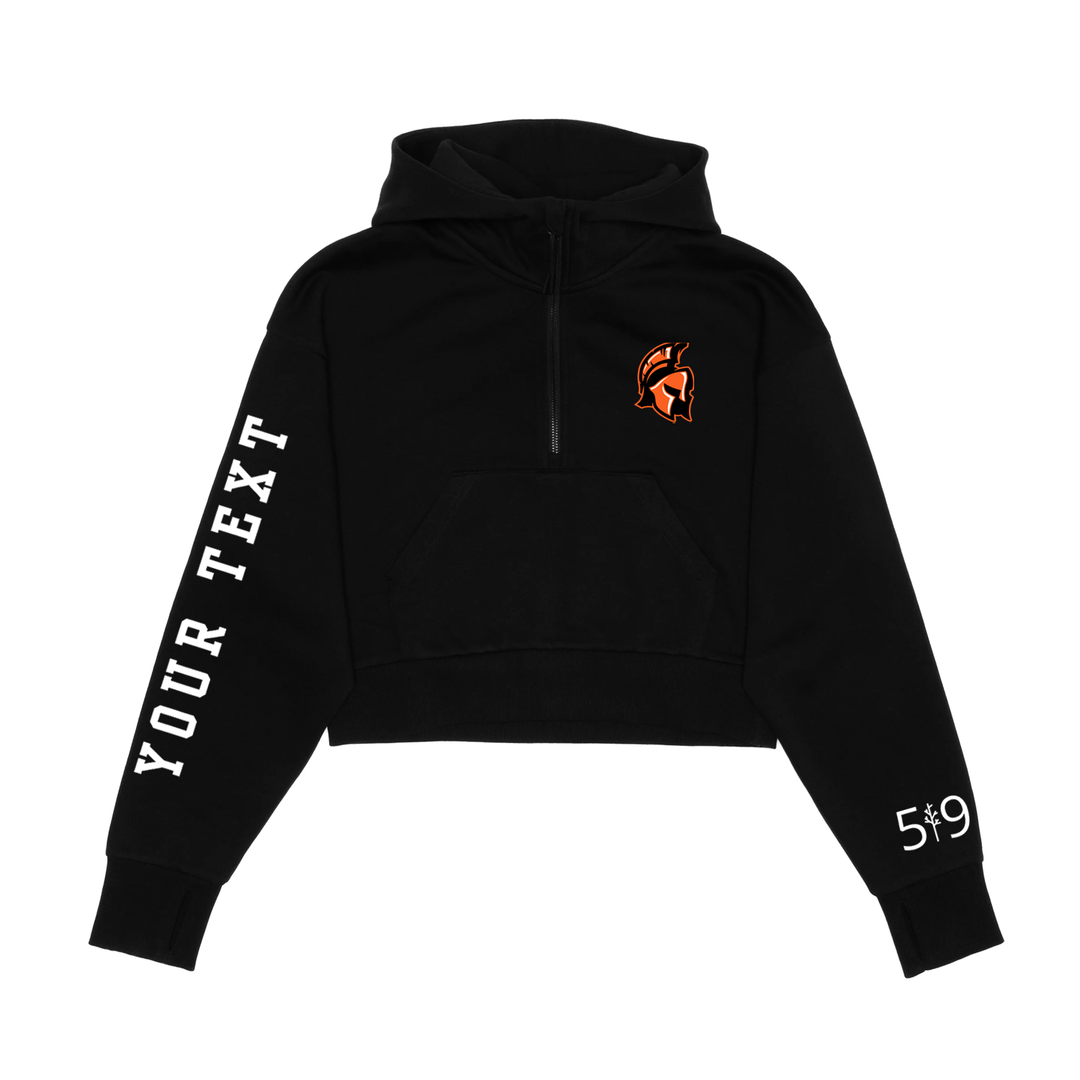 TROJANS TEAM SLEEVE CROPPED SCUBA 1/2 ZIP HOODIE (WOMENS)