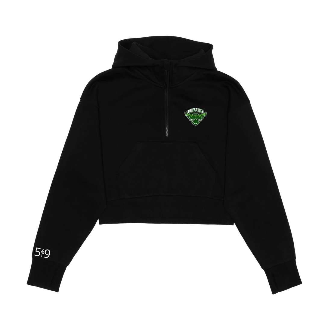 FOREST CITY CLASSIC CROPPED SCUBA 1/2 ZIP HOODIE (WOMENS)