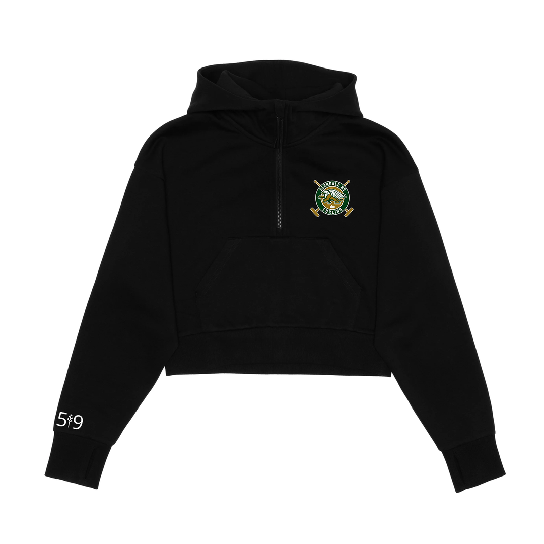 GEMINI CURLING CROPPED SCUBA 1/2 ZIP HOODIE (WOMENS)