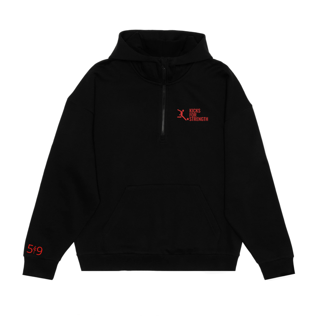 KICKS FOR STRENGTH SCUBA 1/2 ZIP HOODIE (UNISEX)