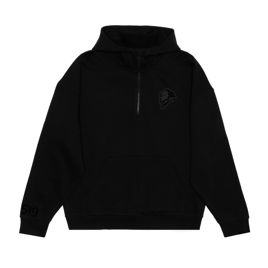 BLACK OUT KNIGHTS EMBROIDERED SCUBA 1/2 ZIP