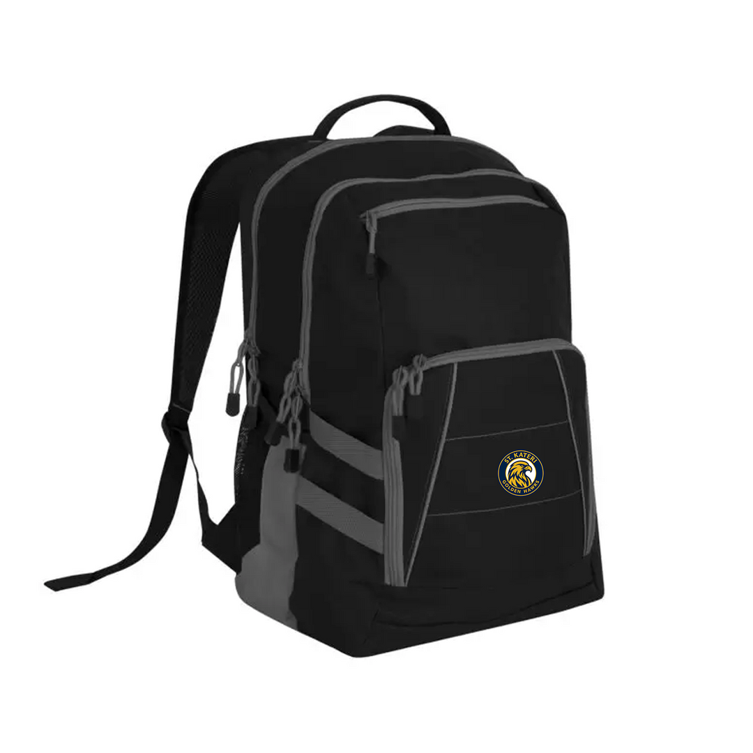 ST. KATERI EMBROIDERED VARSITY BACKPACK
