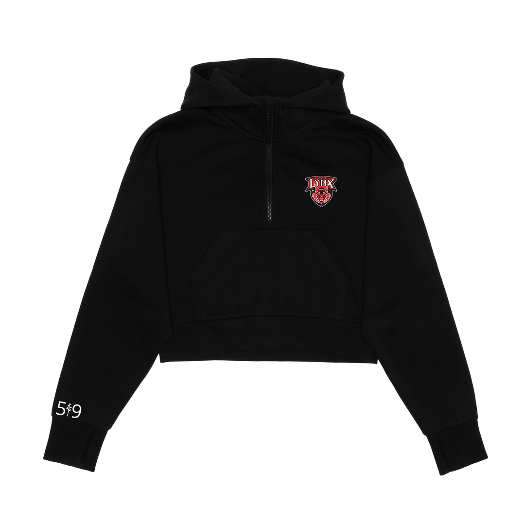 ST. ROSE CROPPED SCUBA 1/2 ZIP HOODIE (WOMENS)