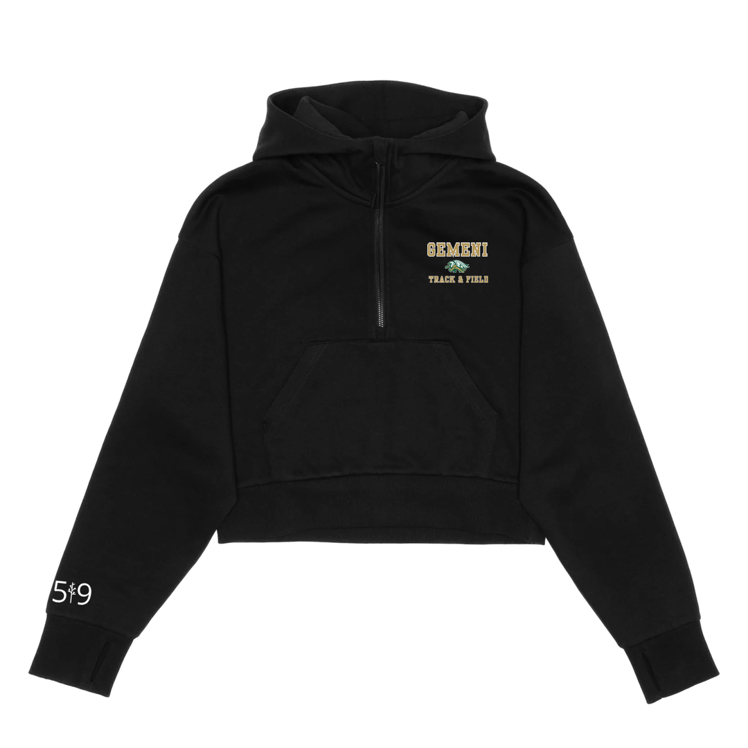 GEMINI TRACK & FIELD CROPPED SCUBA 1/2 ZIP HOODIE (WOMENS)