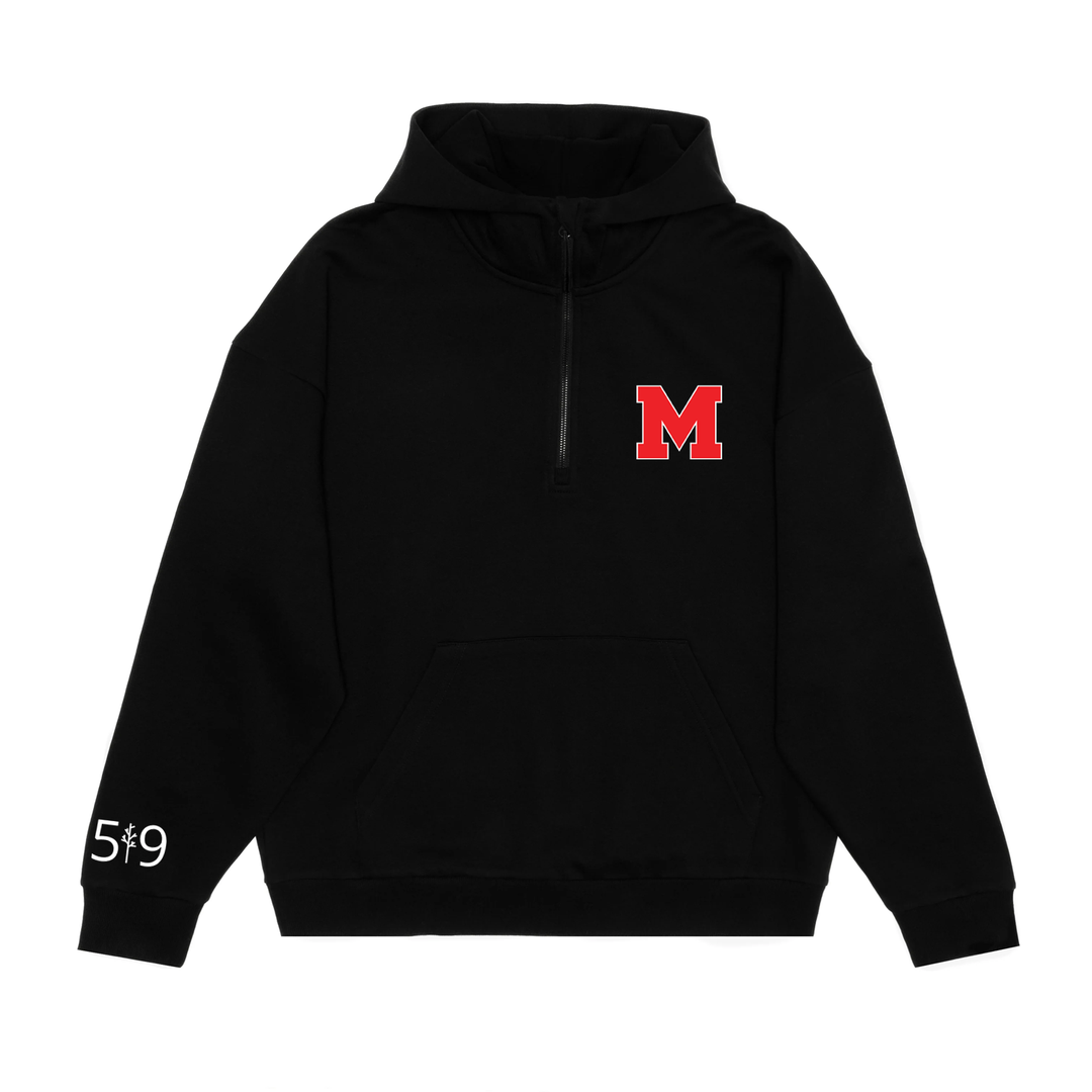 MEDWAY EMBROIDERED SCUBA 1/2 ZIP HOODIE (UNISEX)