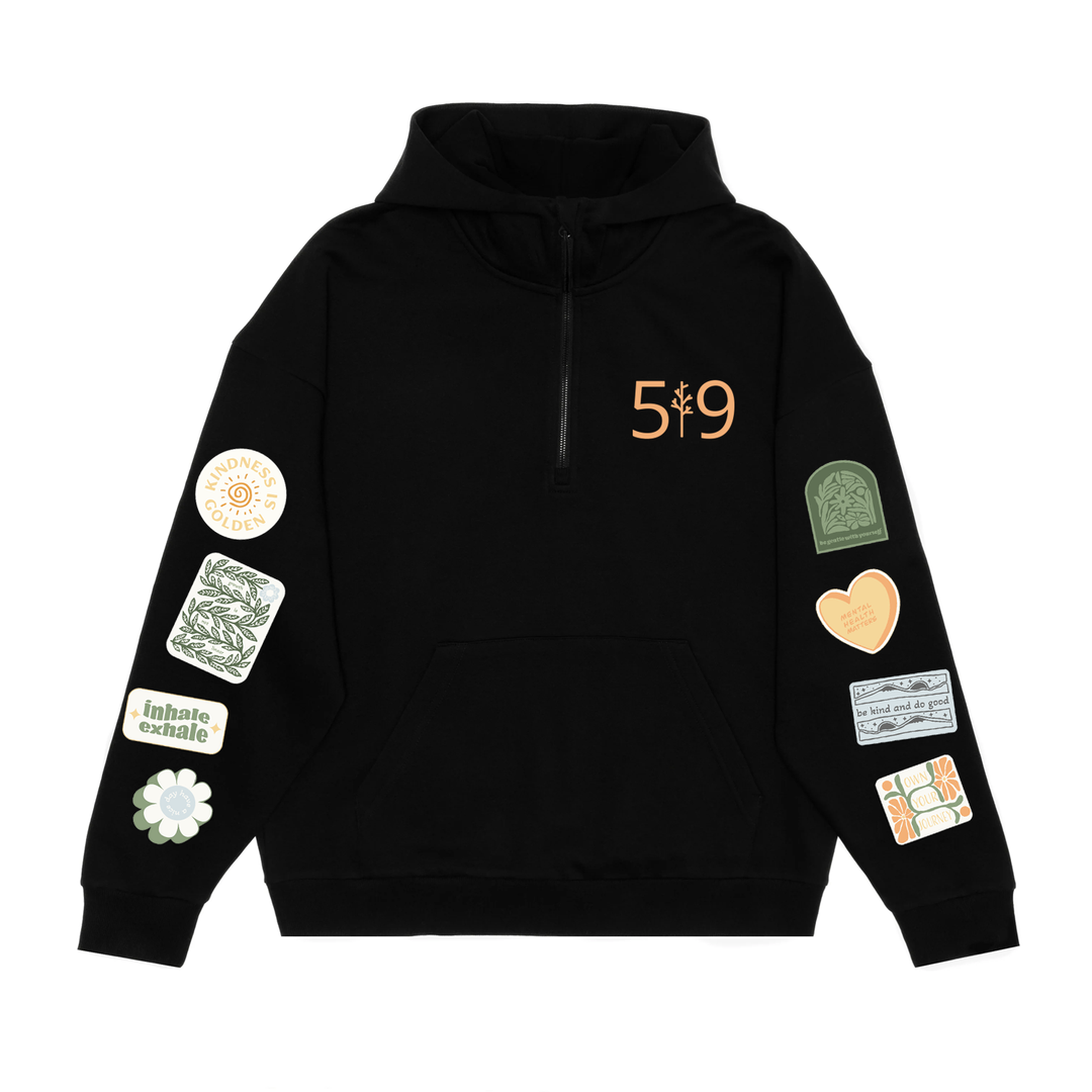 MINDFUL MOMENTS SCUBA 1/2 ZIP HOODIE (UNISEX)