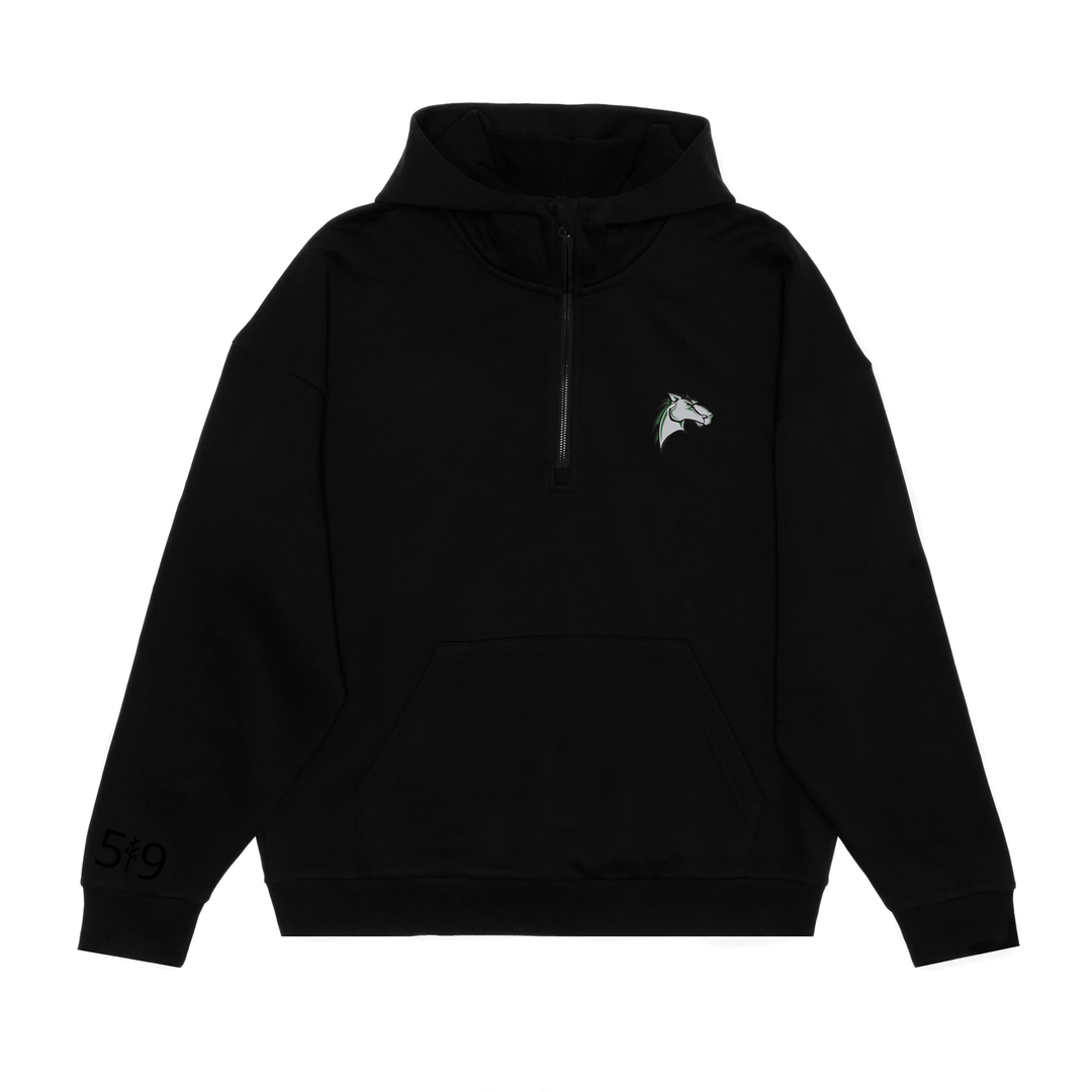 MITCHELL HEPBURN EMBROIDERED SCUBA 1/2 ZIP HOODIE (UNISEX)