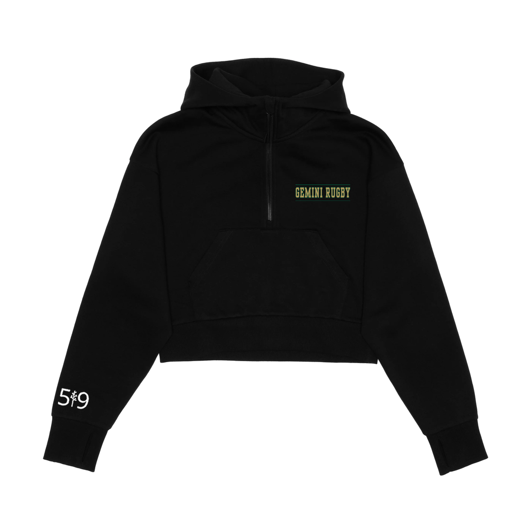 GEMINI RUGBY CROPPED SCUBA 1/2 ZIP HOODIE (WOMENS)