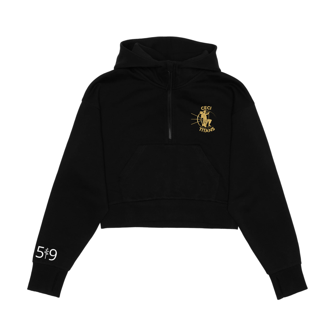 TITANS SCULPTURE CROPPED SCUBA 1/2 ZIP (WOMENS)