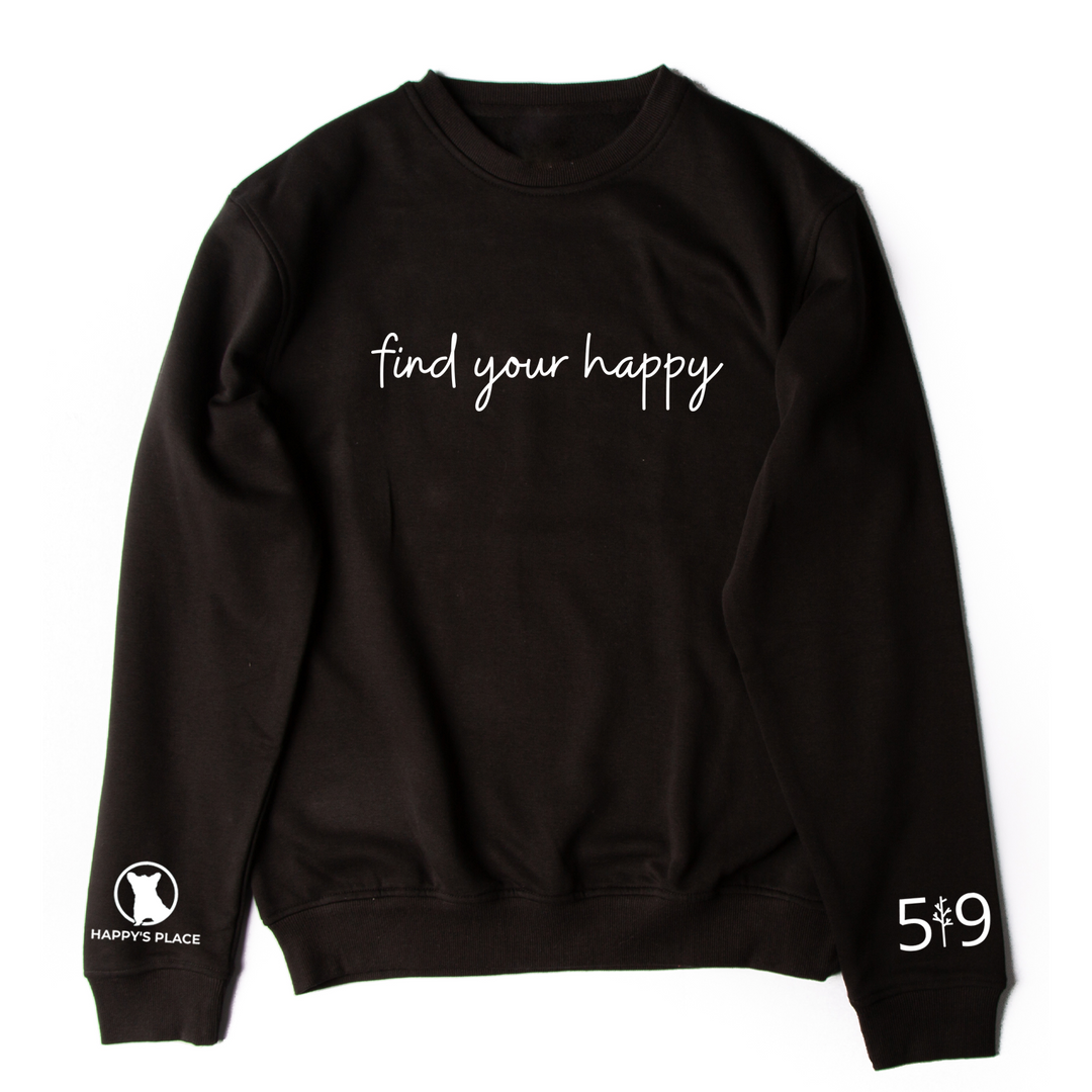 HAPPY'S PLACE FIND YOUR HAPPY DOG CREW (UNISEX)