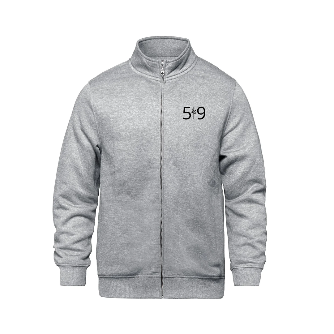 BLACK OUT 519 EMBROIDERED ZIP-UP SWEATER (UNISEX)