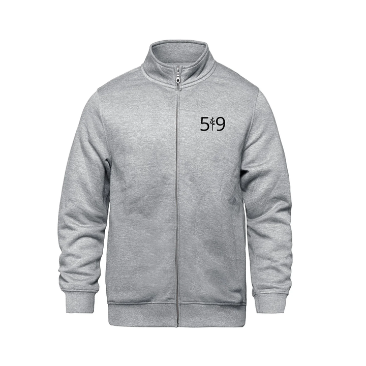 BLACK OUT 519 EMBROIDERED ZIP-UP SWEATER (UNISEX)