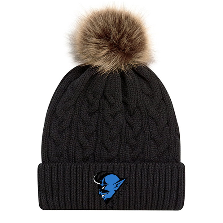 BLUE DEVILS EMBROIDERED FAUX FUR TOQUE