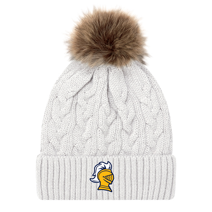 COLLEGE AVE EMBROIDERED FAUX FUR TOQUE