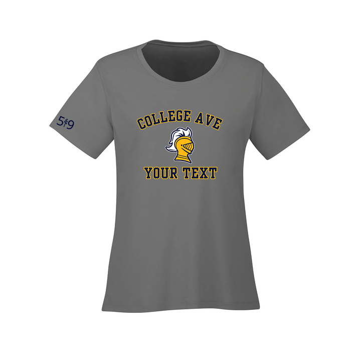 COLLEGE AVE CUSTOMIZABLE ATHLETIC TEE (WOMENS)