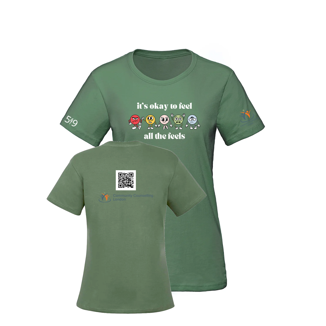 COMMUNITY COUNSELLING ALL THE FEELS TEE (WOMENS)