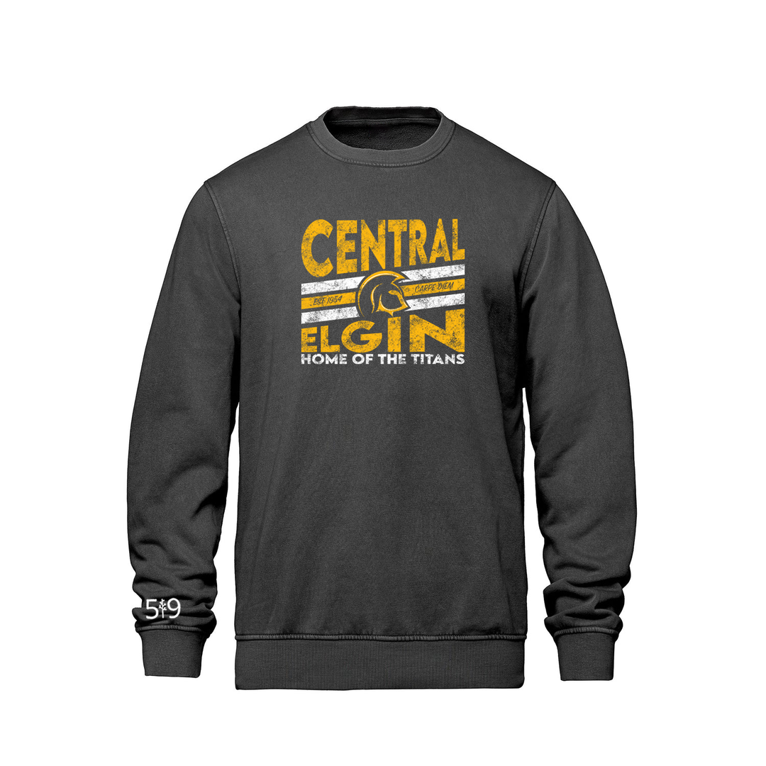 CENTRAL ELGIN DISTRESSED RETRO CREW (UNISEX)