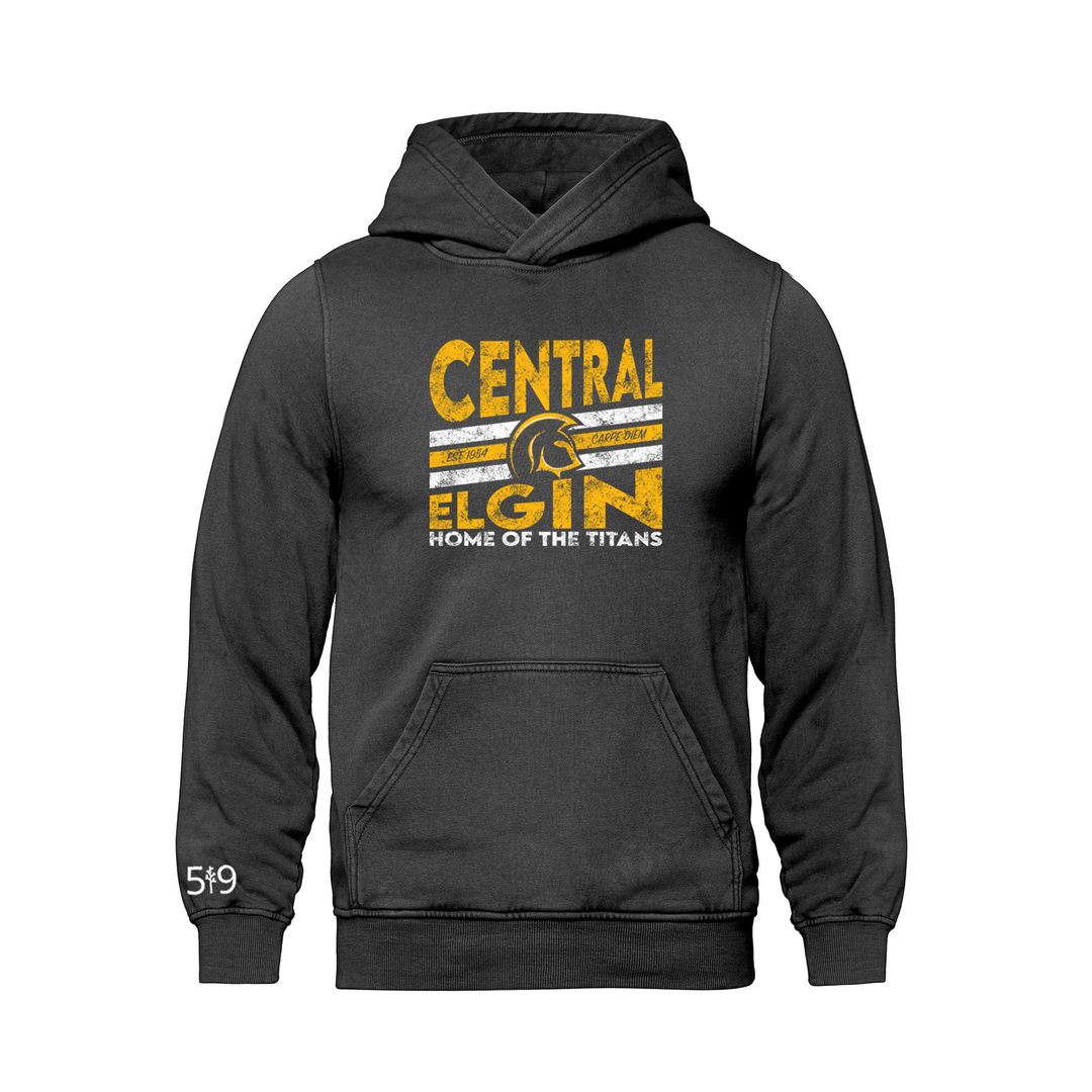 CENTRAL ELGIN DISTRESSED RETRO HOODIE (UNISEX)