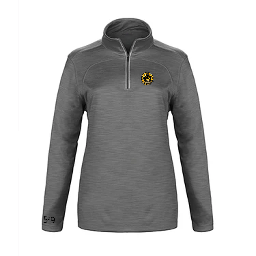 CENTRAL ELGIN EMBROIDERED PREMIUM ATHLETIC 1/4 ZIP (WOMENS)