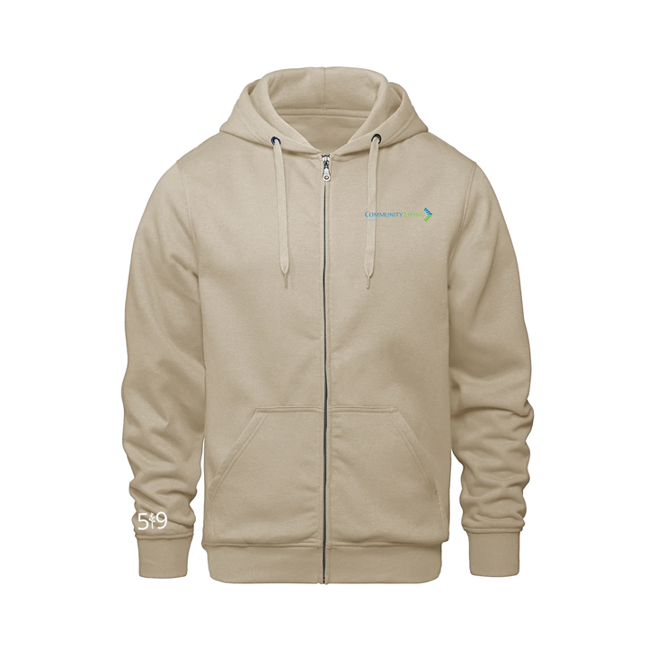 COMMUNITY LIVING LONDON EMBROIDERED ZIP-UP HOODIE (UNISEX)