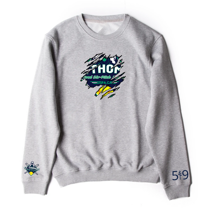 COED ST. THOMAS SLO PITCH DISTRESSED CREWNECK (UNISEX)