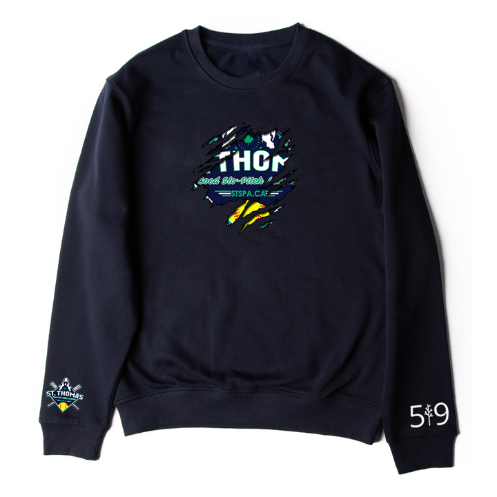 COED ST. THOMAS SLO PITCH DISTRESSED CREW (UNISEX)