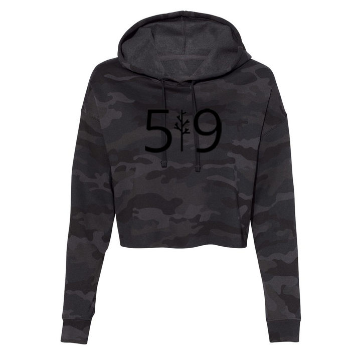 519 CAMO CROPPED HOODIE (WOMENS)