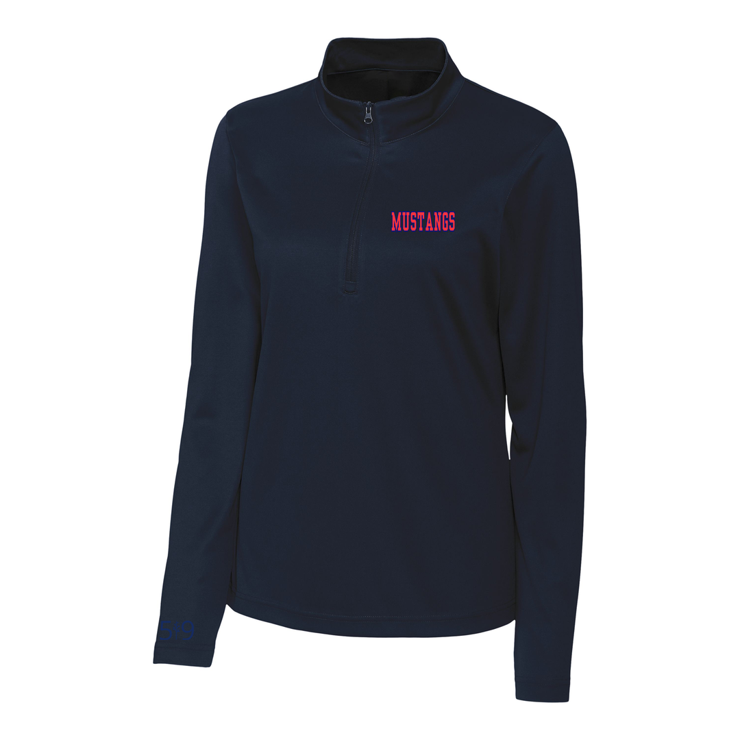 DELAWARE CENTRAL EMBROIDERED ATHLETIC 1/4 ZIP (WOMENS)
