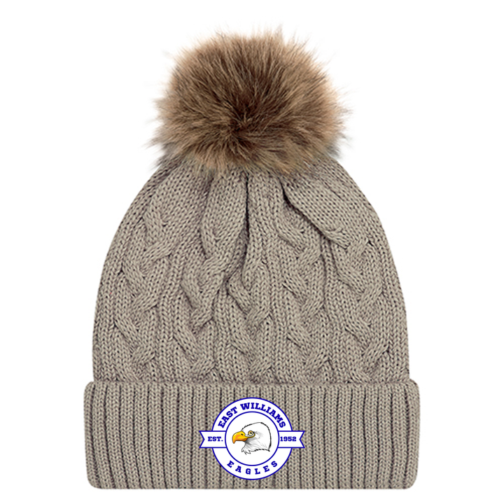 EAST WILLIAMS EMBROIDERED FAUX FUR TOQUE