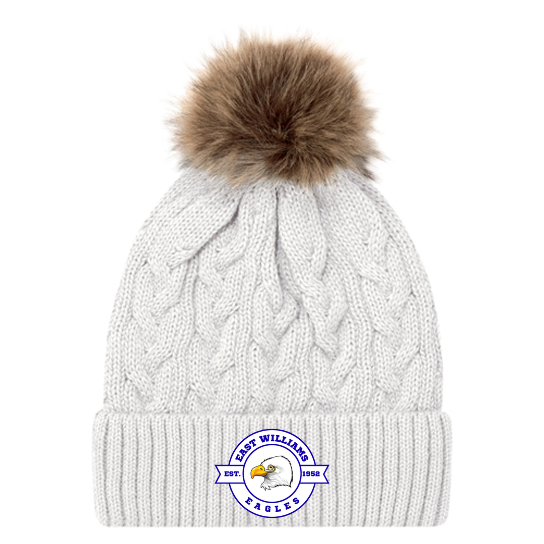 EAST WILLIAMS EMBROIDERED FAUX FUR TOQUE