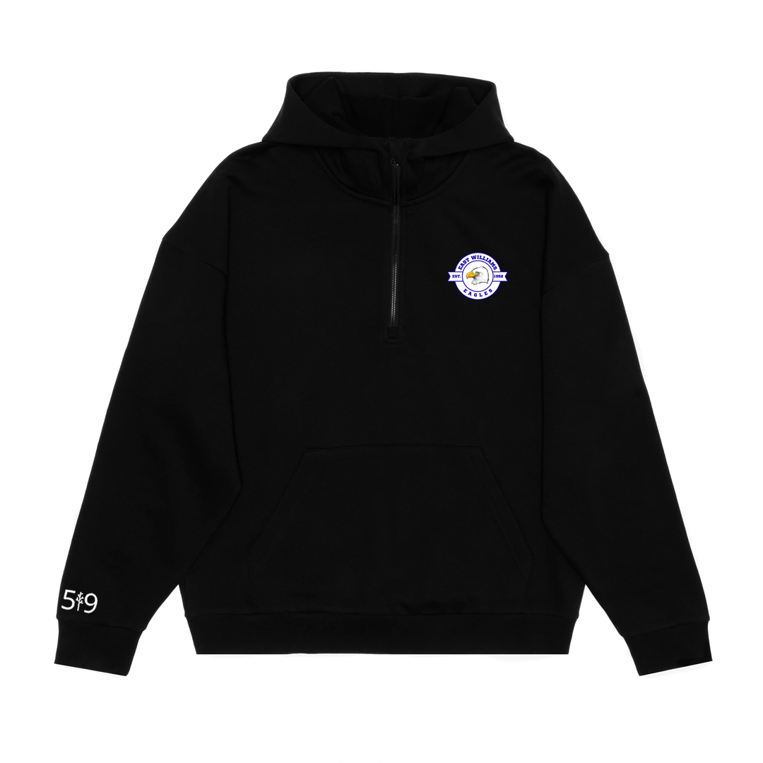 EAST WILLIAMS EMBLEM SCUBA 1/2 ZIP HOODIE (UNISEX)