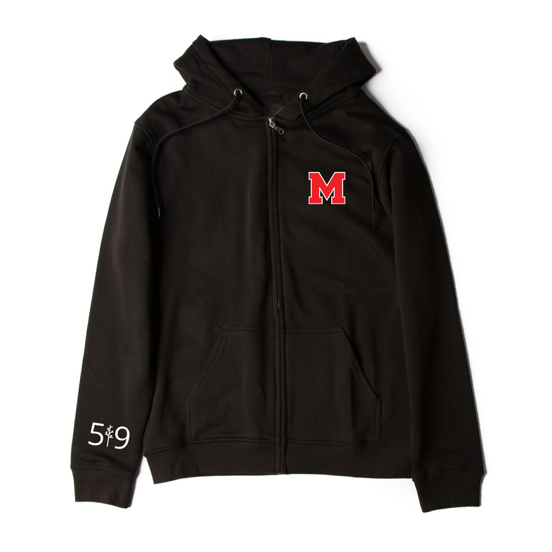 MEDWAY COWBOYS EMBROIDERED "M" ZIP-UP HOODIE (UNISEX)