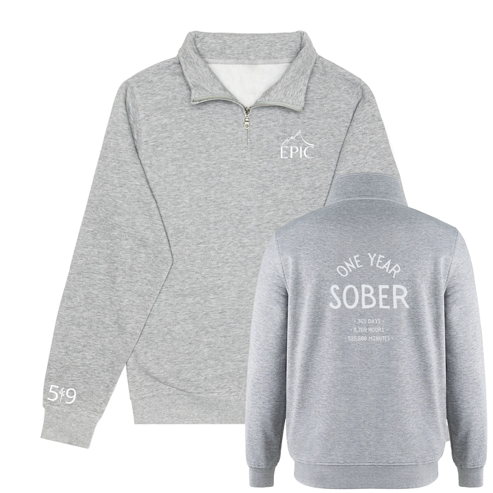 ONE YEAR SOBER 1/4 ZIP (UNISEX)