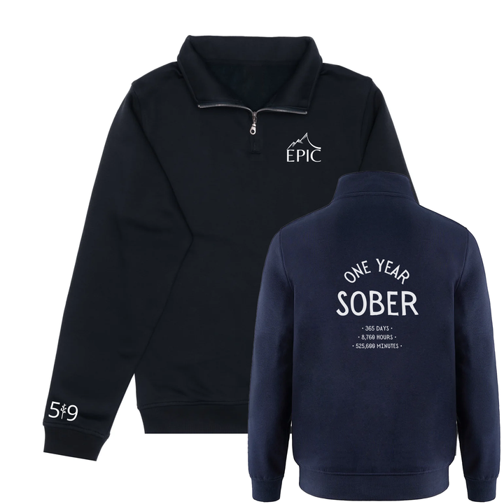 ONE YEAR SOBER 1/4 ZIP (UNISEX)
