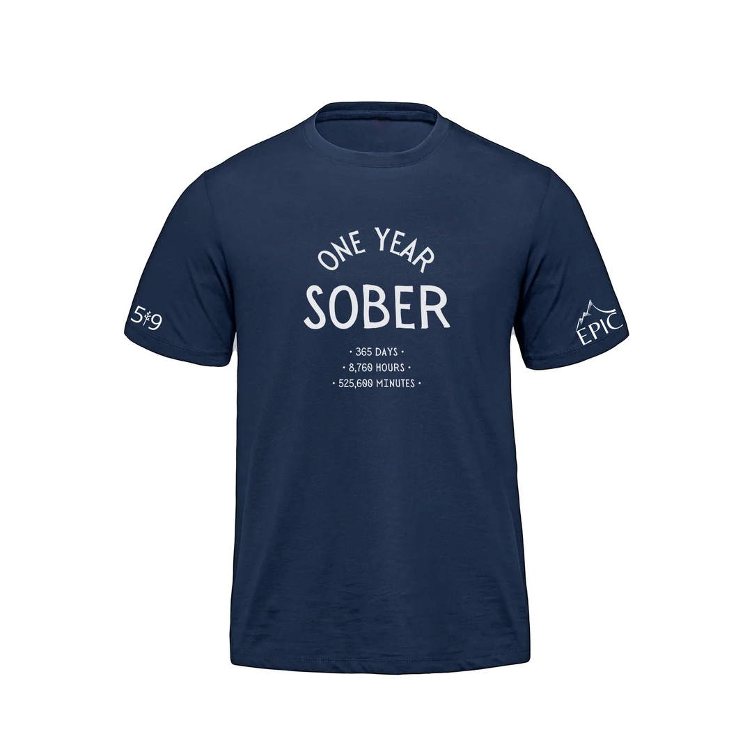 ONE YEAR SOBER PREMIUM TEE (MENS)