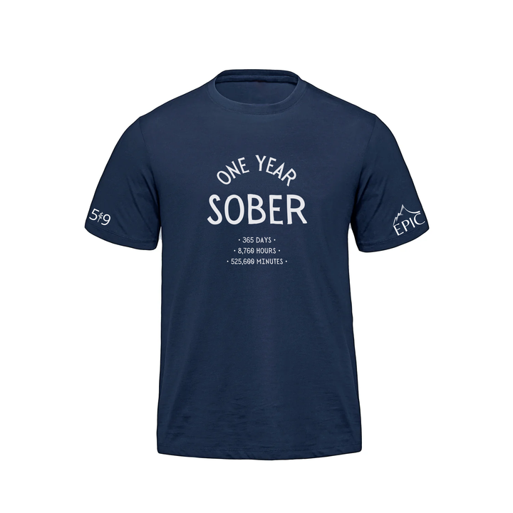 ONE YEAR SOBER PREMIUM TEE (MENS)