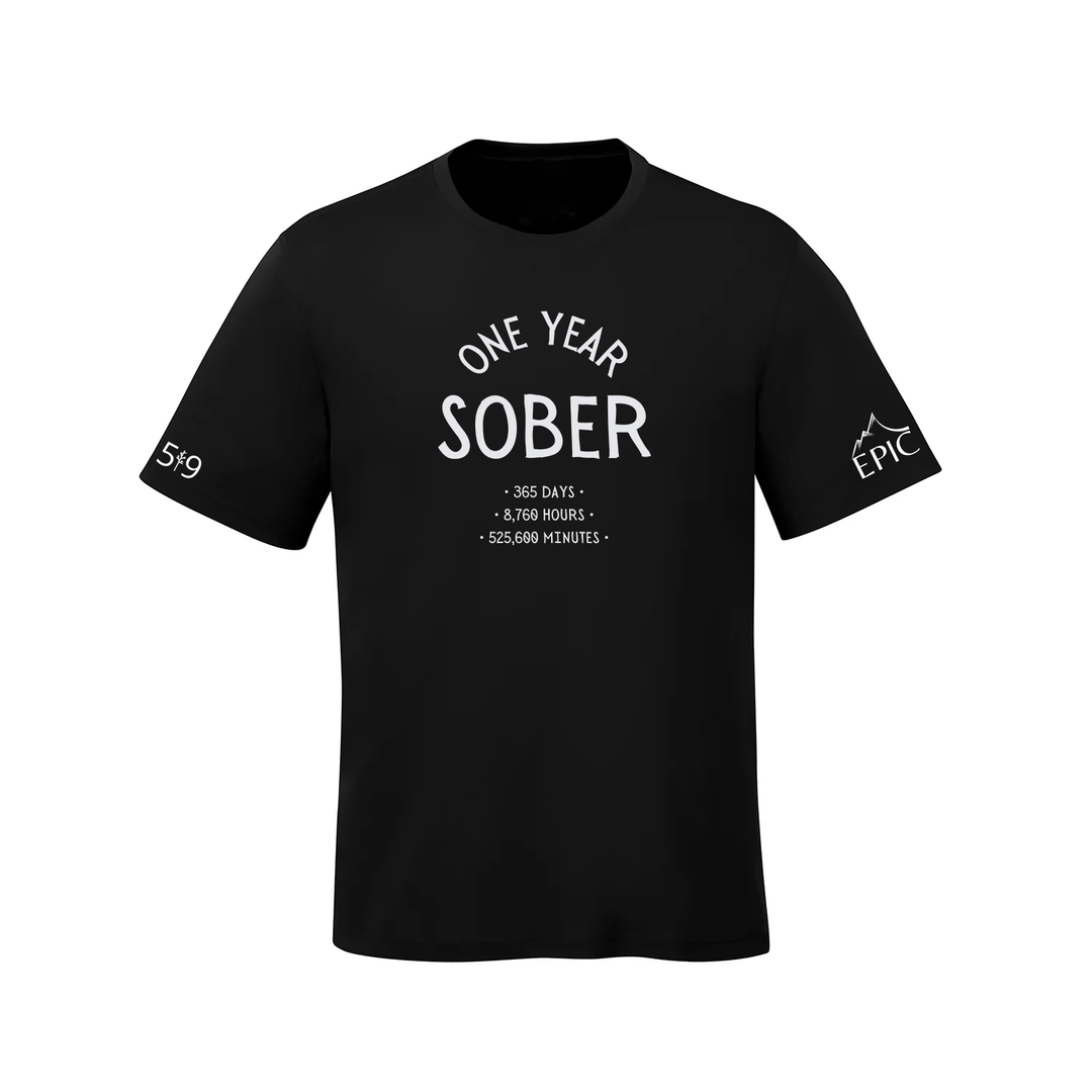 ONE YEAR SOBER TEE (MENS)