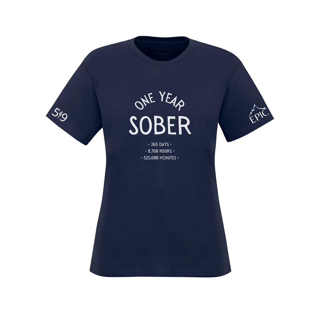 ONE YEAR SOBER TEE (WOMENS)