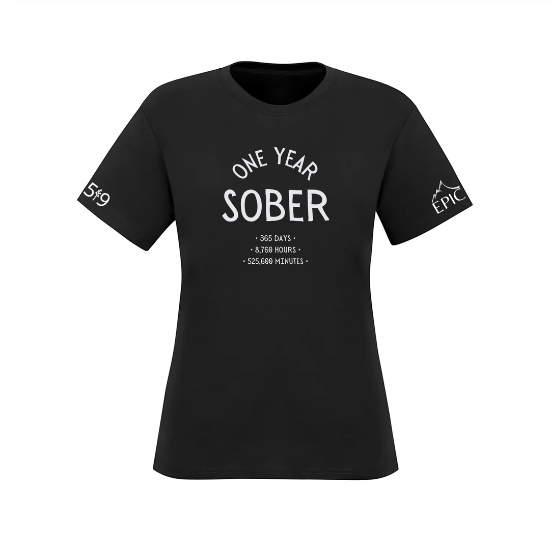ONE YEAR SOBER TEE (WOMENS)