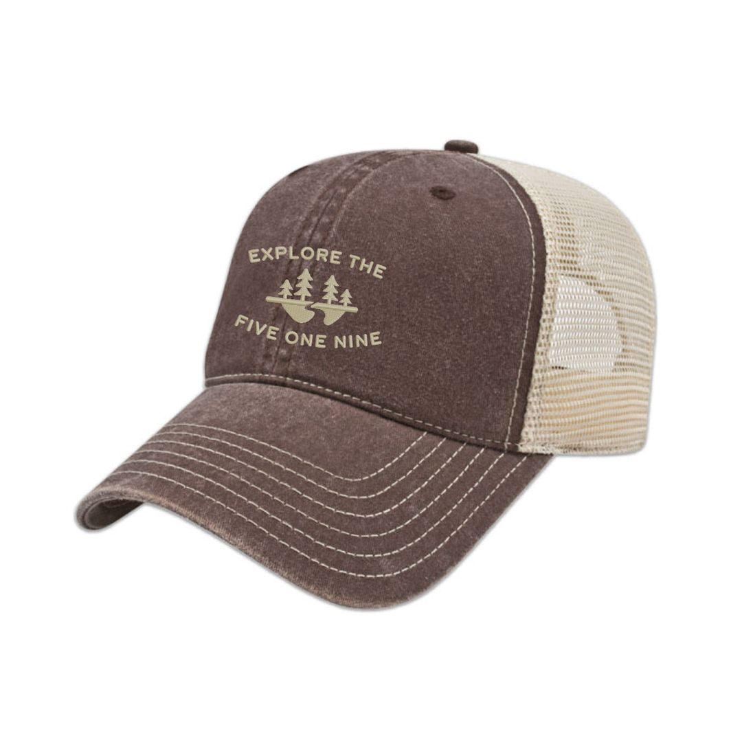EXPLORE THE 519 EMBROIDERED VINTAGE TRUCKER CAP