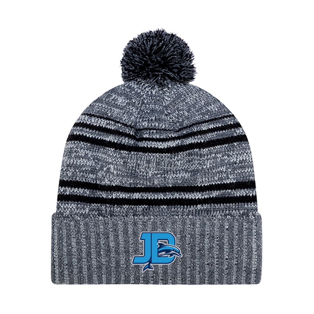 JOHN DEARNESS EMBROIDERED POM-POM TOQUE
