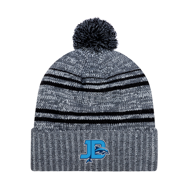 JOHN DEARNESS EMBROIDERED POM-POM TOQUE