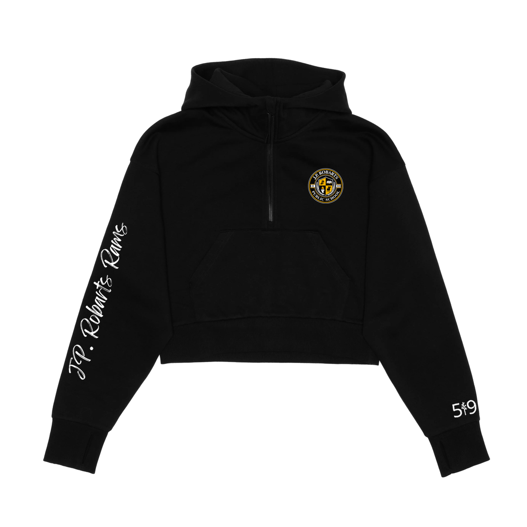JP ROBARTS SIGNATURE SLEEVE CROPPED SCUBA 1/2 ZIP HOODIE (WOMENS)