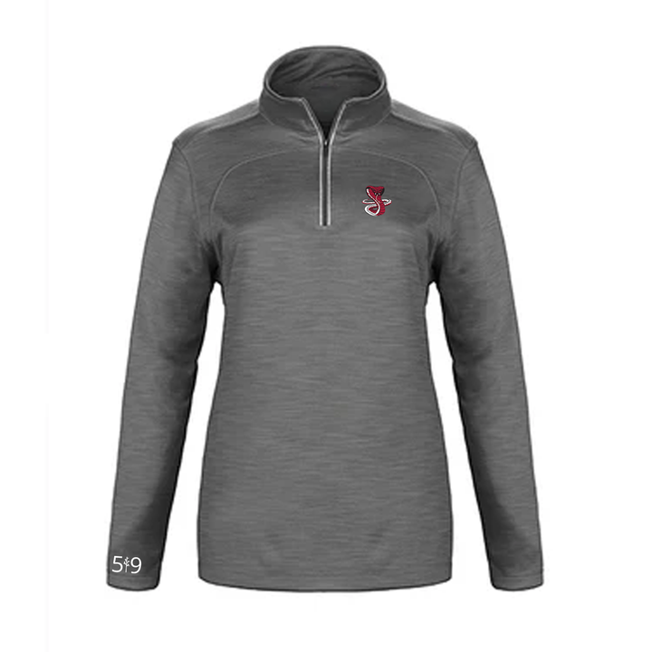 JUNE ROSE EMBROIDERED PREMIUM ATHLETIC 1/4 ZIP (WOMENS)