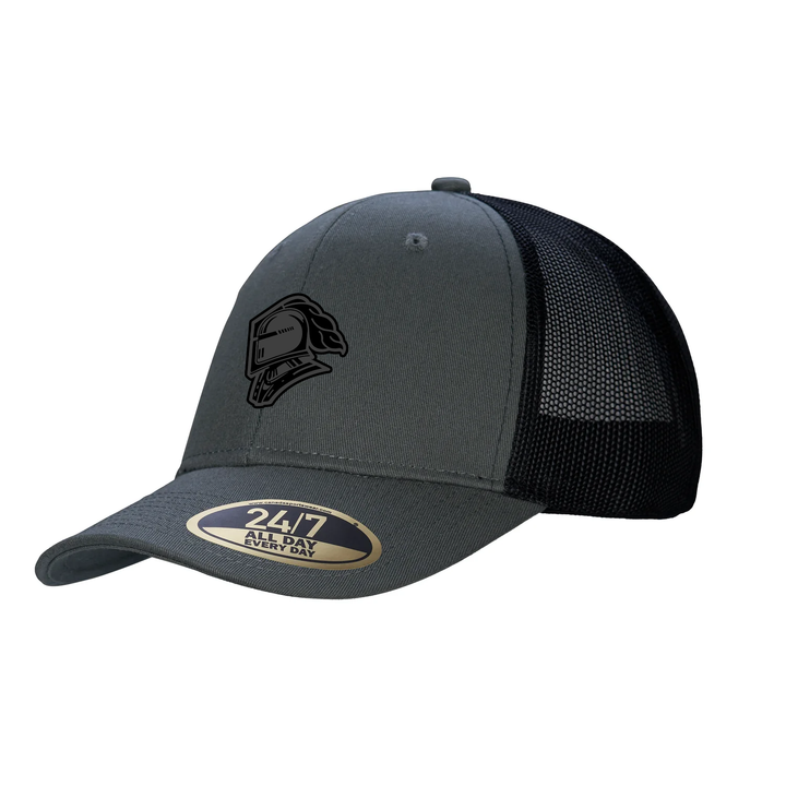 BLACK OUT KNIGHTS EMBROIDERED TRUCKER CAP