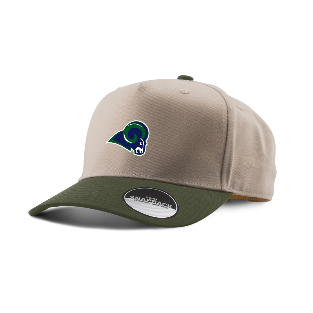 LAURIER EMBROIDERED TWO-TONE PANEL CAP