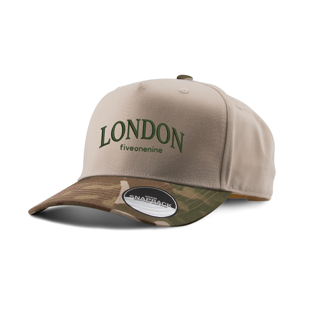 LONDON VARSITY EMBROIDERED TWO-TONE PANEL CAP