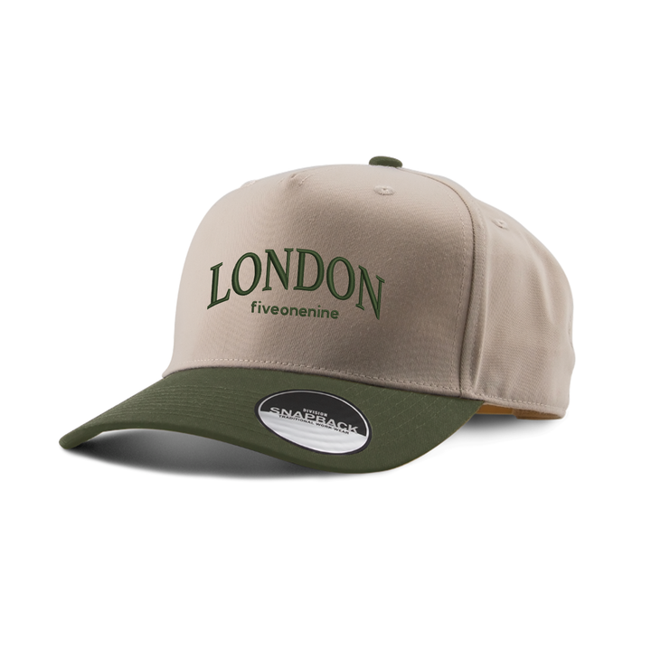 LONDON VARSITY EMBROIDERED TWO-TONE PANEL CAP