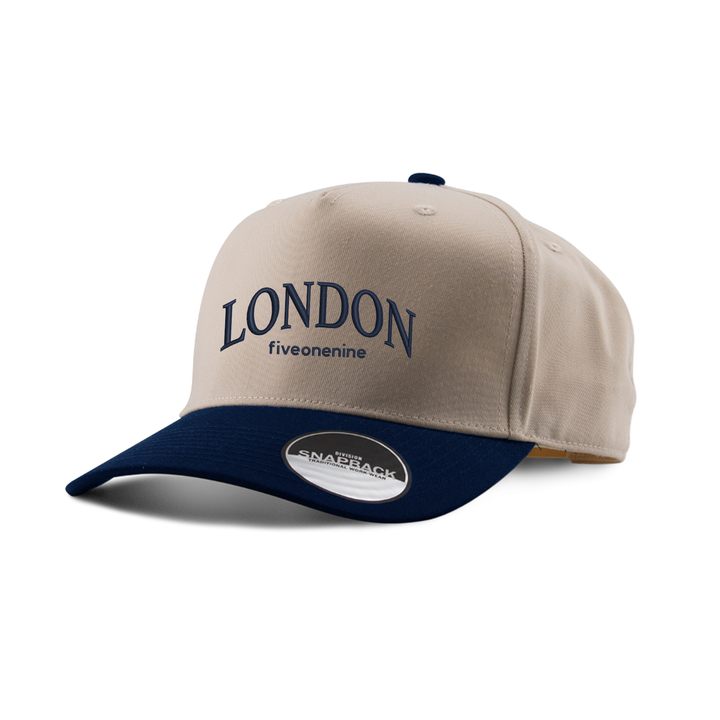 LONDON VARSITY EMBROIDERED TWO-TONE PANEL CAP